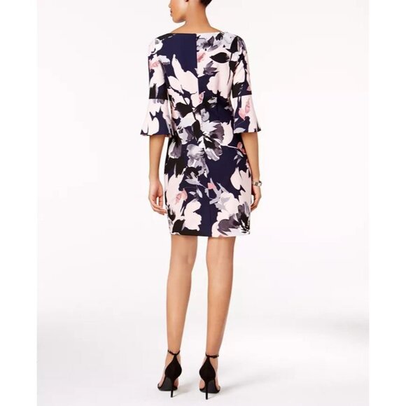 Vince Camuto Women’s Floral Print Bell Sleeve Dress Size 4 - Picture 2 of 6